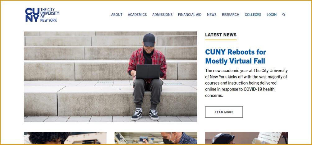 سایت دانشگاه شهری نیویورک طراحی شده با وردپرس