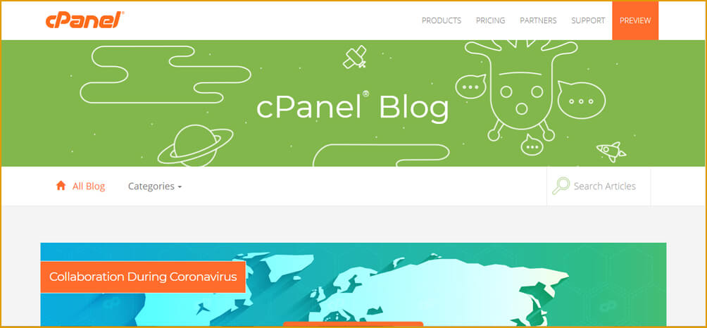 بلاگ cPanel طراحی شده با وردپرس
